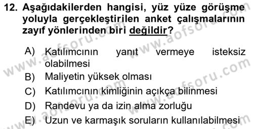 Marka İletişiminde Analiz Ve Araştırma 1 Dersi 2015 - 2016 Yılı (Vize) Ara Sınav Soruları 12. Soru