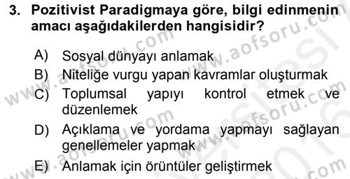 Marka İletişiminde Analiz Ve Araştırma 1 Dersi 2015 - 2016 Yılı (Vize) Ara Sınav Soruları 3. Soru