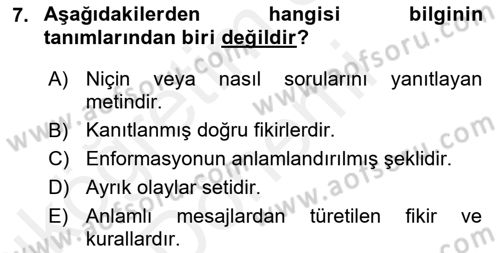 Marka İletişiminde Analiz Ve Araştırma 1 Dersi 2015 - 2016 Yılı (Vize) Ara Sınav Soruları 7. Soru