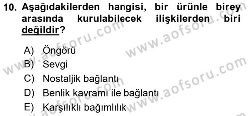 Marka İletişiminde Analiz Ve Araştırma 1 Dersi 2015 - 2016 Yılı (Final) Dönem Sonu Sınav Soruları 10. Soru