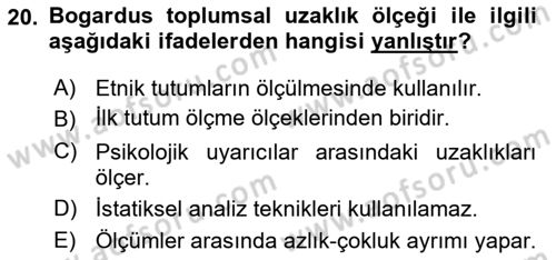 Marka İletişiminde Analiz Ve Araştırma 1 Dersi 2015 - 2016 Yılı (Final) Dönem Sonu Sınav Soruları 20. Soru