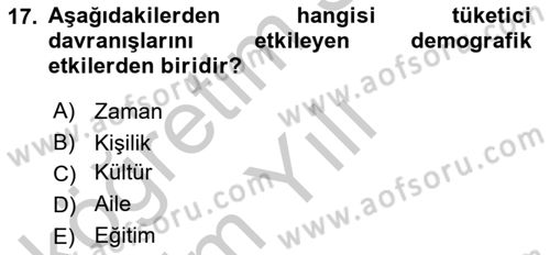 Marka İletişiminde Analiz Ve Araştırma 1 Dersi 2016 - 2017 Yılı 3 Ders Sınav Soruları 17. Soru