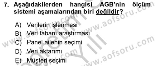 Marka İletişiminde Analiz Ve Araştırma 1 Dersi 2016 - 2017 Yılı 3 Ders Sınav Soruları 7. Soru