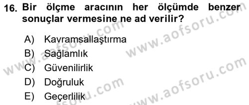 Marka İletişiminde Analiz Ve Araştırma 1 Dersi 2016 - 2017 Yılı (Vize) Ara Sınav Soruları 16. Soru