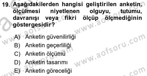Marka İletişiminde Analiz Ve Araştırma 1 Dersi 2016 - 2017 Yılı (Vize) Ara Sınav Soruları 19. Soru