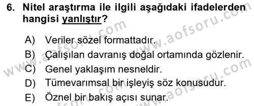 Marka İletişiminde Analiz Ve Araştırma 1 Dersi 2016 - 2017 Yılı (Vize) Ara Sınav Soruları 6. Soru