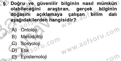 Marka İletişiminde Analiz Ve Araştırma 1 Dersi 2016 - 2017 Yılı (Vize) Ara Sınav Soruları 9. Soru