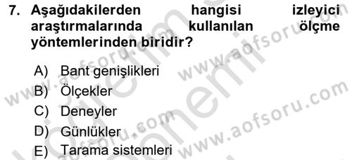 Marka İletişiminde Analiz Ve Araştırma 1 Dersi 2016 - 2017 Yılı (Final) Dönem Sonu Sınav Soruları 7. Soru