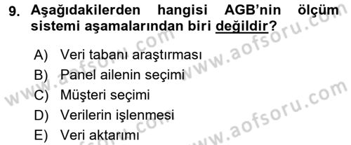 Marka İletişiminde Analiz Ve Araştırma 1 Dersi 2016 - 2017 Yılı (Final) Dönem Sonu Sınav Soruları 9. Soru