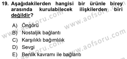 Marka İletişiminde Analiz Ve Araştırma 1 Dersi 2017 - 2018 Yılı 3 Ders Sınav Soruları 19. Soru