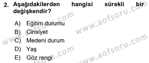 Marka İletişiminde Analiz Ve Araştırma 1 Dersi 2017 - 2018 Yılı 3 Ders Sınav Soruları 2. Soru
