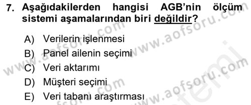 Marka İletişiminde Analiz Ve Araştırma 1 Dersi 2017 - 2018 Yılı 3 Ders Sınav Soruları 7. Soru