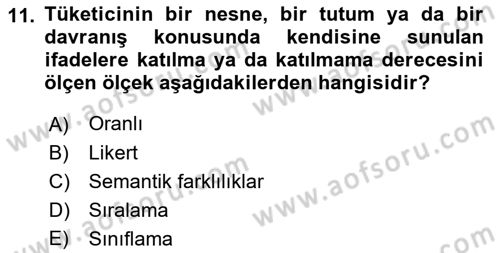 Marka İletişiminde Analiz Ve Araştırma 1 Dersi 2017 - 2018 Yılı (Vize) Ara Sınav Soruları 11. Soru