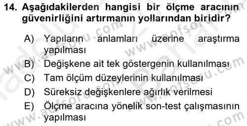 Marka İletişiminde Analiz Ve Araştırma 1 Dersi 2017 - 2018 Yılı (Vize) Ara Sınav Soruları 14. Soru