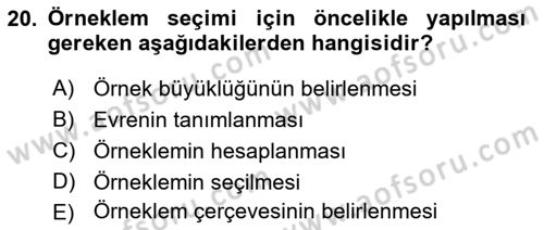 Marka İletişiminde Analiz Ve Araştırma 1 Dersi 2017 - 2018 Yılı (Vize) Ara Sınav Soruları 20. Soru