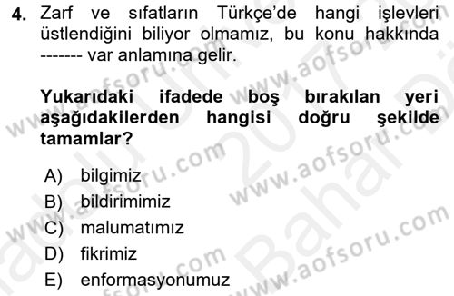 Marka İletişiminde Analiz Ve Araştırma 1 Dersi 2017 - 2018 Yılı (Vize) Ara Sınav Soruları 4. Soru