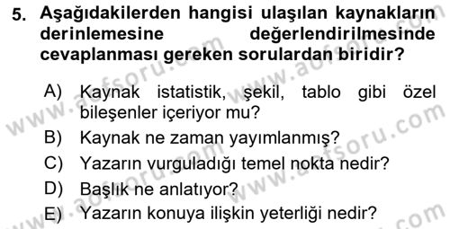 Marka İletişiminde Analiz Ve Araştırma 1 Dersi 2017 - 2018 Yılı (Vize) Ara Sınav Soruları 5. Soru