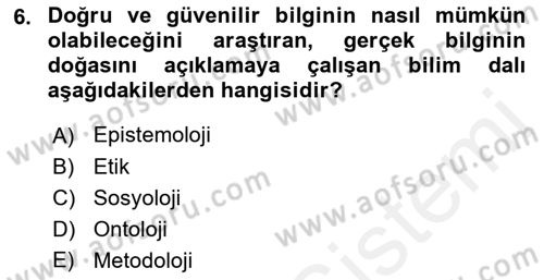 Marka İletişiminde Analiz Ve Araştırma 1 Dersi 2017 - 2018 Yılı (Vize) Ara Sınav Soruları 6. Soru