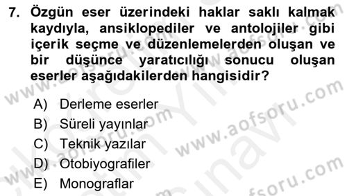Marka İletişiminde Analiz Ve Araştırma 1 Dersi 2017 - 2018 Yılı (Vize) Ara Sınav Soruları 7. Soru