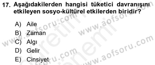 Marka İletişiminde Analiz Ve Araştırma 1 Dersi 2017 - 2018 Yılı (Final) Dönem Sonu Sınav Soruları 17. Soru