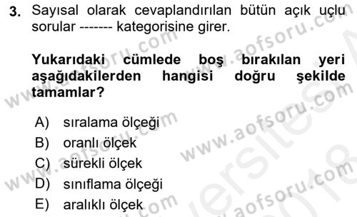 Marka İletişiminde Analiz Ve Araştırma 1 Dersi 2017 - 2018 Yılı (Final) Dönem Sonu Sınav Soruları 3. Soru