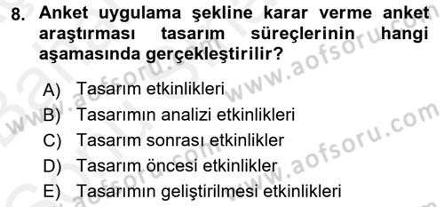 Marka İletişiminde Analiz Ve Araştırma 1 Dersi 2017 - 2018 Yılı (Final) Dönem Sonu Sınav Soruları 8. Soru