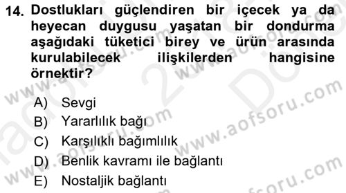 Marka İletişiminde Analiz Ve Araştırma 1 Dersi 2018 - 2019 Yılı (Final) Dönem Sonu Sınav Soruları 14. Soru