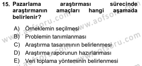 Marka İletişiminde Analiz Ve Araştırma 1 Dersi 2018 - 2019 Yılı (Final) Dönem Sonu Sınav Soruları 15. Soru