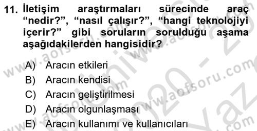 Marka İletişiminde Analiz Ve Araştırma 1 Dersi 2020 - 2021 Yılı Yaz Okulu Sınav Soruları 11. Soru