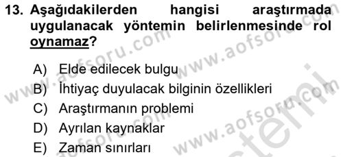 Marka İletişiminde Analiz Ve Araştırma 1 Dersi 2020 - 2021 Yılı Yaz Okulu Sınav Soruları 13. Soru