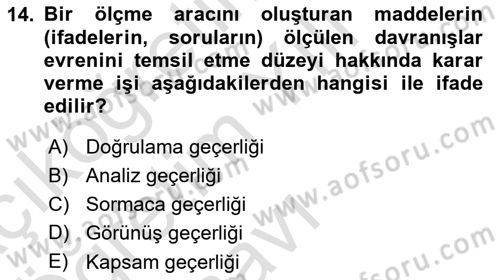 Marka İletişiminde Analiz Ve Araştırma 1 Dersi 2020 - 2021 Yılı Yaz Okulu Sınav Soruları 14. Soru