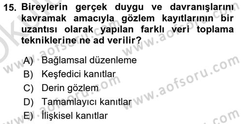 Marka İletişiminde Analiz Ve Araştırma 1 Dersi 2020 - 2021 Yılı Yaz Okulu Sınav Soruları 15. Soru