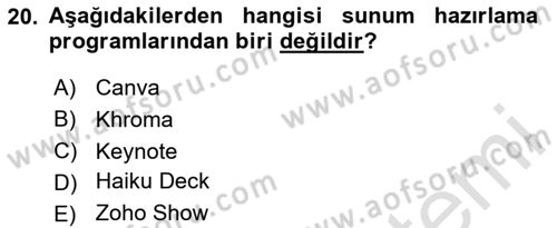 Marka İletişiminde Analiz Ve Araştırma 1 Dersi 2020 - 2021 Yılı Yaz Okulu Sınav Soruları 20. Soru