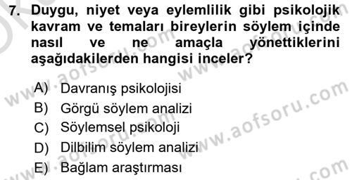 Marka İletişiminde Analiz Ve Araştırma 1 Dersi 2020 - 2021 Yılı Yaz Okulu Sınav Soruları 7. Soru