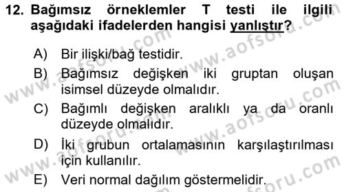 Marka İletişiminde Analiz Ve Araştırma 1 Dersi 2021 - 2022 Yılı (Vize) Ara Sınav Soruları 12. Soru