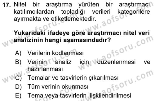 Marka İletişiminde Analiz Ve Araştırma 1 Dersi 2021 - 2022 Yılı (Vize) Ara Sınav Soruları 17. Soru