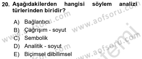 Marka İletişiminde Analiz Ve Araştırma 1 Dersi 2021 - 2022 Yılı (Vize) Ara Sınav Soruları 20. Soru