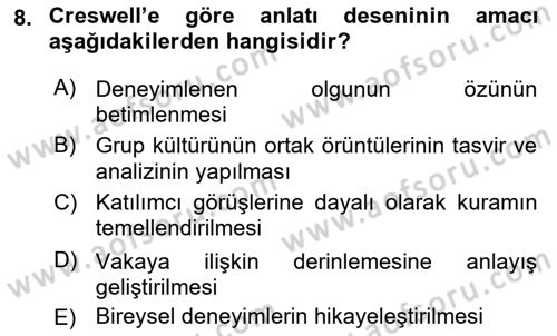 Marka İletişiminde Analiz Ve Araştırma 1 Dersi 2021 - 2022 Yılı (Vize) Ara Sınav Soruları 8. Soru