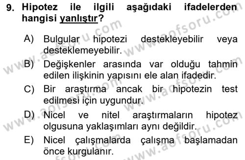 Marka İletişiminde Analiz Ve Araştırma 1 Dersi 2021 - 2022 Yılı (Vize) Ara Sınav Soruları 9. Soru