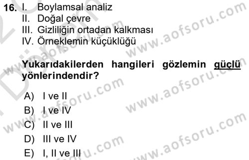 Marka İletişiminde Analiz Ve Araştırma 1 Dersi 2021 - 2022 Yılı (Final) Dönem Sonu Sınav Soruları 16. Soru