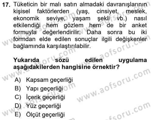 Marka İletişiminde Analiz Ve Araştırma 1 Dersi 2021 - 2022 Yılı (Final) Dönem Sonu Sınav Soruları 17. Soru