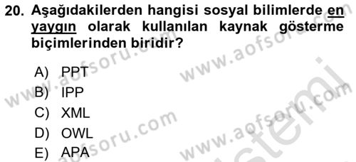 Marka İletişiminde Analiz Ve Araştırma 1 Dersi 2021 - 2022 Yılı (Final) Dönem Sonu Sınav Soruları 20. Soru