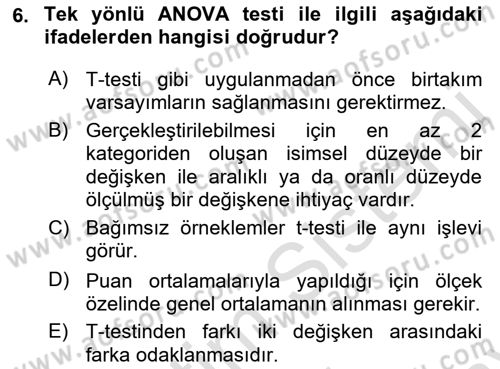 Marka İletişiminde Analiz Ve Araştırma 1 Dersi 2021 - 2022 Yılı (Final) Dönem Sonu Sınav Soruları 6. Soru