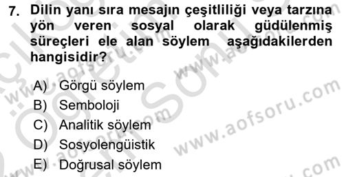 Marka İletişiminde Analiz Ve Araştırma 1 Dersi 2021 - 2022 Yılı (Final) Dönem Sonu Sınav Soruları 7. Soru