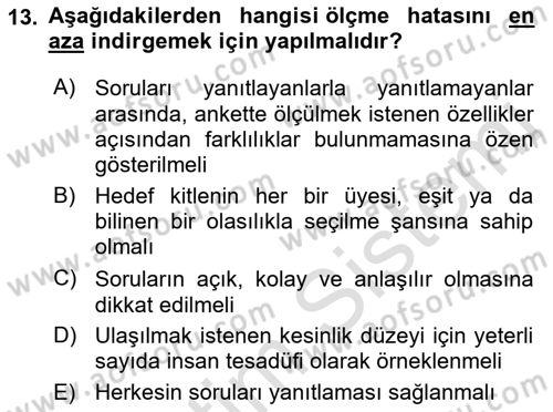 Marka İletişiminde Analiz Ve Araştırma 1 Dersi 2021 - 2022 Yılı Yaz Okulu Sınav Soruları 13. Soru