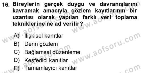 Marka İletişiminde Analiz Ve Araştırma 1 Dersi 2021 - 2022 Yılı Yaz Okulu Sınav Soruları 16. Soru