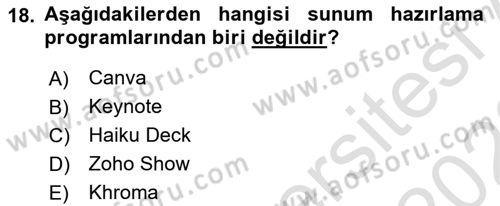 Marka İletişiminde Analiz Ve Araştırma 1 Dersi 2021 - 2022 Yılı Yaz Okulu Sınav Soruları 18. Soru