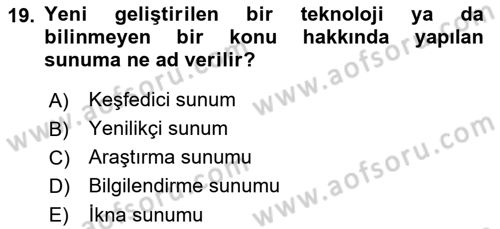 Marka İletişiminde Analiz Ve Araştırma 1 Dersi 2021 - 2022 Yılı Yaz Okulu Sınav Soruları 19. Soru
