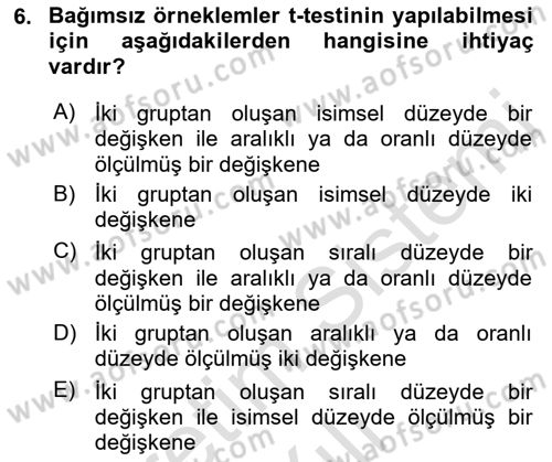 Marka İletişiminde Analiz Ve Araştırma 1 Dersi 2021 - 2022 Yılı Yaz Okulu Sınav Soruları 6. Soru