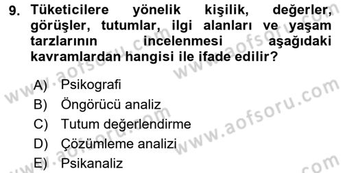 Marka İletişiminde Analiz Ve Araştırma 1 Dersi 2021 - 2022 Yılı Yaz Okulu Sınav Soruları 9. Soru